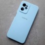 Чехол для телефона Realme C35, Silicone Case, с логотипом, светло-голубой