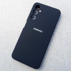 Чехол для Samsung A05S, Silicone Case, с логотипом, черный