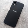 Чехол для Samsung A06, Silicone Case, с логотипом, черный Чехол для Samsung A06, Silicone Case, с логотипом, черный