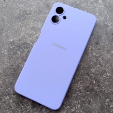 Чехол для Samsung A06, Silicone Case, с логотипом, purple