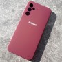 Чехол для Samsung A14, Silicone Case, с логотипом, марсала