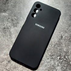 Чехол для Самсунг Гэлэкси А14, Silicone Case с логотипом, черный