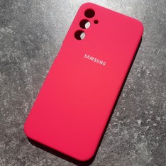 Silicone Case для Samsung A14 с логотипом, неоново-розовый