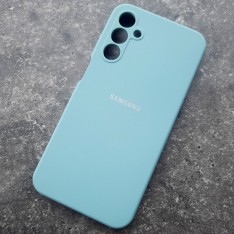 Чехол для Samsung A15 Silicone Case, с логотипом, мятный