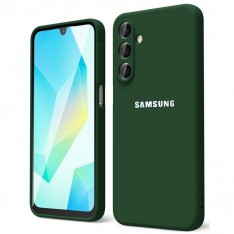 Чехол для Samsung A16 Silicone Case, с логотипом, хаки
