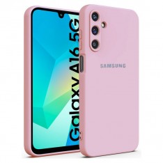 Чехол для Samsung A16 Silicone Case, с логотипом, розовый песок