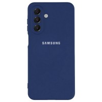 Чехол для Samsung A17, Silicone Case, с логотипом, синий