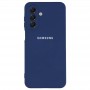 Чехол для Samsung A17, Silicone Case, с логотипом, синий