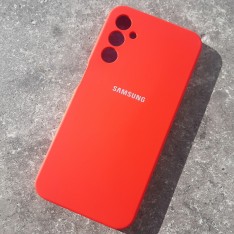 Чехол на Samsung A24, Silicone Case, с логотипом, красный