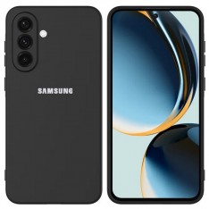 Чехол для Samsung A56 Silicone Case, с логотипом, черный