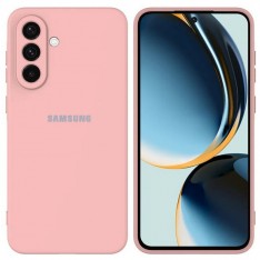 Чехол для Samsung A56 Silicone Case, с логотипом, розовый песок