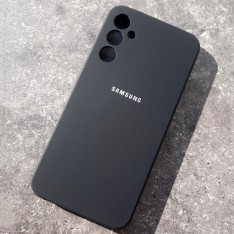 Чехол на Samsung A34, Silicone Case, с логотипом, черный