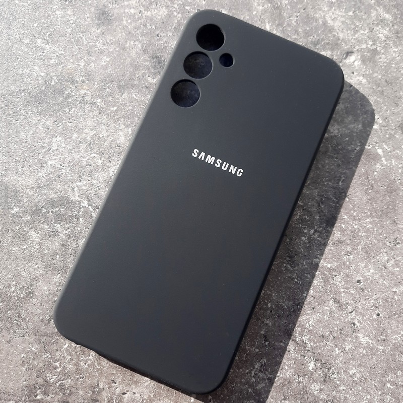 Чехол на Samsung A34, Silicone Case, с логотипом, черный Чехол на Samsung A34, Silicone Case, с логотипом, черный