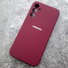 Чехол для Samusng A34, Silicone Case, с логотипом, марсала