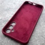 Чехол для Samusng A34, Silicone Case, с логотипом, марсала