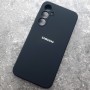 Чехол для Samsung A35 Silicone Case, с логотипом, черный