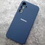 Чехол для Samsung A35 Silicone Case, с логотипом, темно-синий