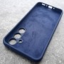 Чехол для Samsung A35 Silicone Case, с логотипом, темно-синий
