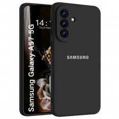 Чехол для Samsung A57 Silicone Case, с логотипом, черный
