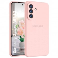 Чехол для Samsung A57 Silicone Case, с логотипом, розовый песок