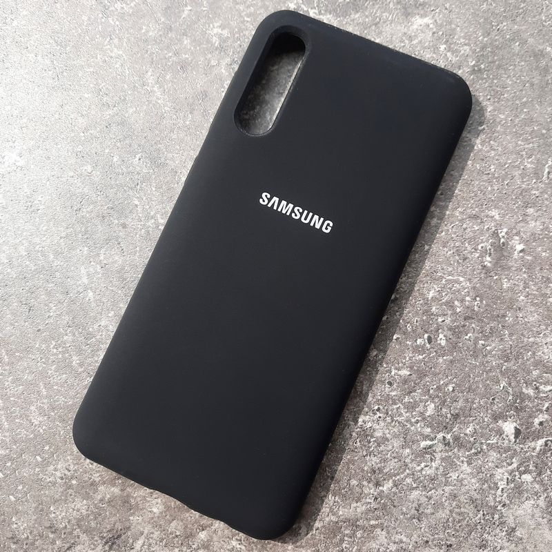 Samsung A50 чехол, Silicone Case с логотипом, черный Samsung A50 чехол, Silicone Case с логотипом, черный