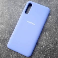 Чехол для Samsung A50, Silicone Case с логотипом, фиолетовый