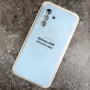 Чехол для Samsung A56 Silicone Case, с логотипом, голубой