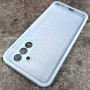 Чехол для Samsung A56 Silicone Case, с логотипом, голубой