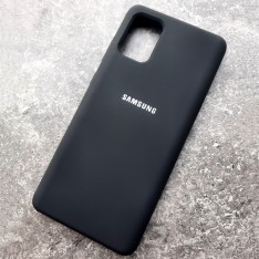 Чехол для Samusng A71, Silicone Case, с логотипом, черный