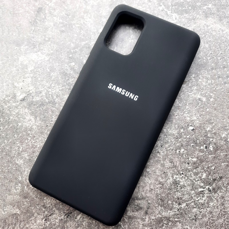 Чехол для Samusng A71, Silicone Case, с логотипом, черный Чехол для Samusng A71, Silicone Case, с логотипом, черный