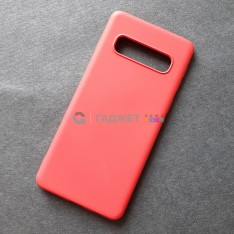 Силиконовый чехол для Samsung S10, красная камелия