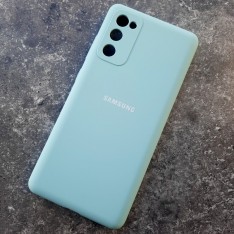 Чехол для Samsung S20 FE, Silicone Case, с логотипом, ментоловый