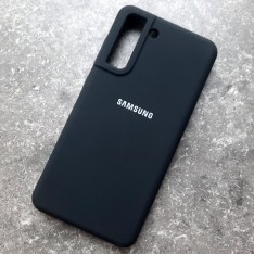 Чехол для Samsung S21 FE, Silicone Case с логотипом, черный