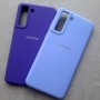 Чехол на Samsung S21 FE, Silicone Case, с логотипом, темно-фиолетовый
