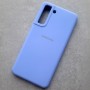 Чехол для Samsung S21 FE, Silicone Case, с логотипом, фиолетовый