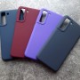 Чехол для Samsung S21 FE, Silicone Case, сливовый
