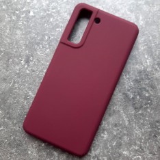Чехол для Samsung S21 FE, Silicone Case, сливовый