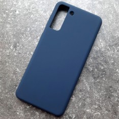 Чехол для Samsung S21 Plus, Silicone Case, темно-синий матовый