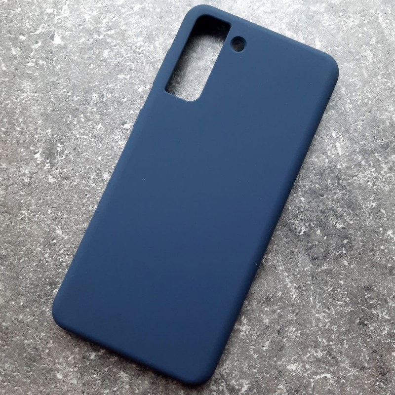 Чехол для Samsung S21 Plus, Silicone Case, темно-синий матовый Чехол для Samsung S21 Plus, Silicone Case, темно-синий матовый
