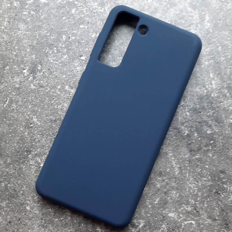 Чехол для Samsung S21, Silicone Case, темно-синий матовый Чехол для Samsung S21, Silicone Case, темно-синий матовый