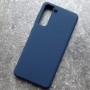 Чехол для Samsung S21, Silicone Case, темно-синий матовый Чехол для Samsung S21, Silicone Case, темно-синий матовый