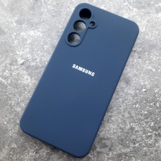 Чехол для Samsung S23 FE, Silicone Case, с логотипом, темно-синий