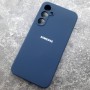 Чехол для Samsung S23 FE, Silicone Case, с логотипом, темно-синий