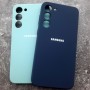 Чехол для Samusng S23 Plus, Silicone Case, с логотипом, голубой