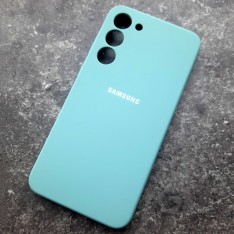 Чехол для Samsung S23 Plus, Silicone Case, с логотипом, ментол