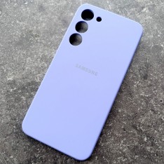 Чехол для Samsung S23 Plus, Silicone Case, с логотипом, фиалковый