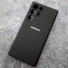 Чехол для Samusng S23 Ultra, Silicone Case, с логотипом, черный
