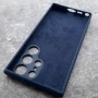Чехол для Samsung S23 Ultra, Silicone Case, с логотипом, темно-синий