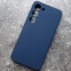 Чехол для Samsung S23, Silicone Case, темно-синий матовый