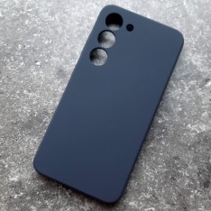 Чехол для Samsung S23, Silicone Case, темно-сине-серый матовый